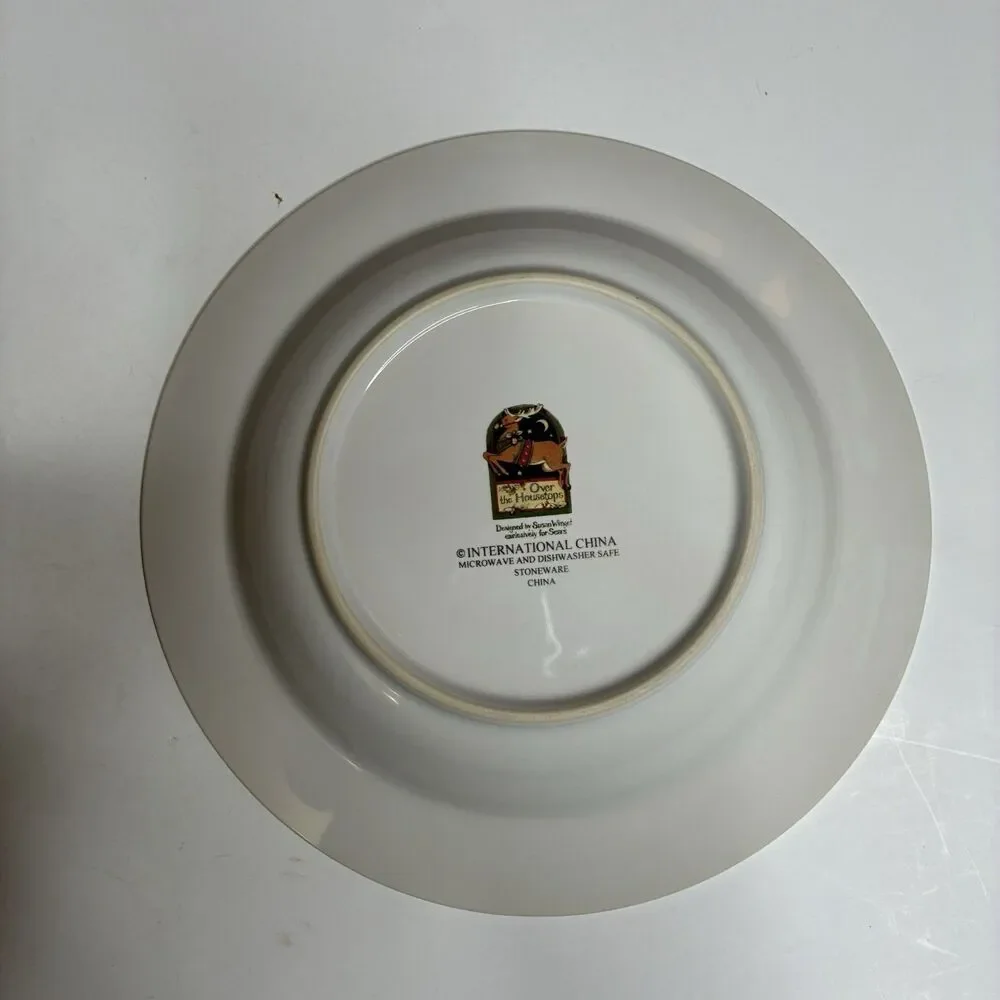 International China Susan Winget Over the Housetops Soup Bowls 9.25” Set Of 4